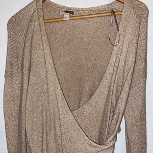 Forever 21 beige cross long sleeve (size M)